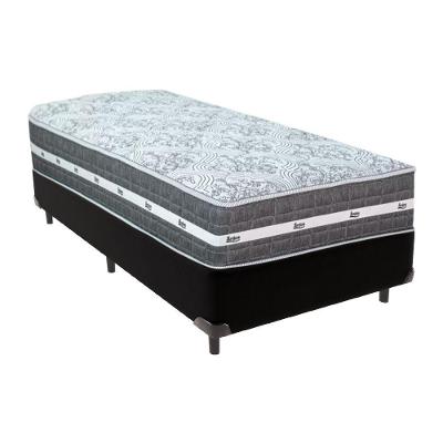 Cama Box Preto E Colchão Black Graphite Molas Ensacadas Solteiro 88x188x32 Anjos