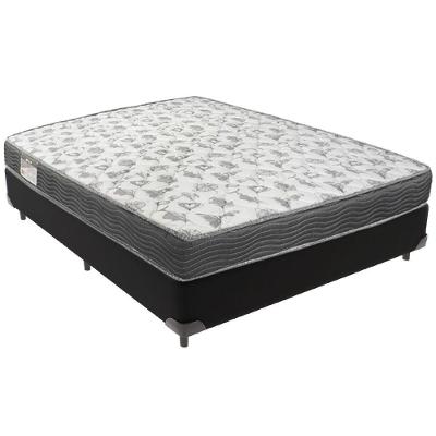 Cama Box Preto E Colchão Iso100 Espuma D33 Casal Ortobom