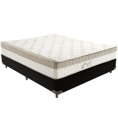Cama Box Preto E Colchão King Best Bege Molas Ensacadas Casal Anjos