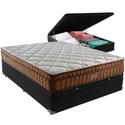 Cama Box Baú E Colchão Anjos Star Pillow In Molas Ensacadas Casal Anjos Casal Preto