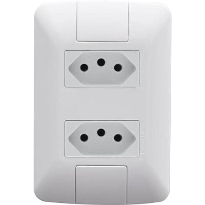 Conjunto 4 X 2 Com 2 Tomadas 2p+t Aria 10a 250v Branco - Tramontina