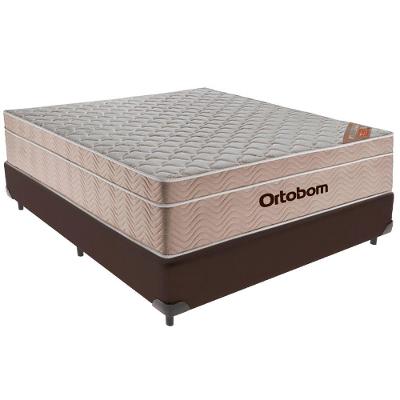 Cama Box Marrom E Colchão Airtech Springpocket Molas Ensacadas Casal Ortobom