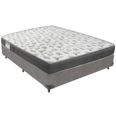 Cama Box Cinza E Colchão Iso100 Espuma D33 Casal Ortobom