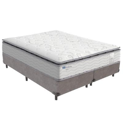 Cama Box Cinza E Colchão Amsterdã Molas Ensacadas Queen Probel