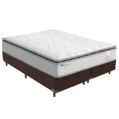 Cama Box Marrom E Colchão Amsterdã Molas Ensacadas Queen Probel