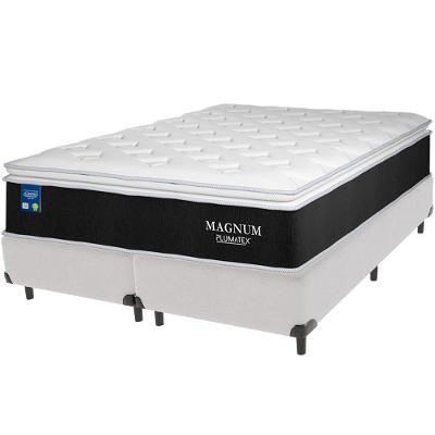 Cama Box Branco E Colchão Magnum Molas Ensacadas Queen Plumatex
