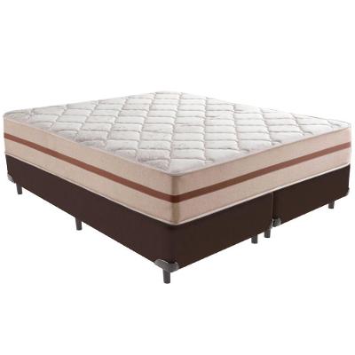 Cama Box Marrom E Colchão Classic 22 Cm Molas Ensacadas Queen Anjos