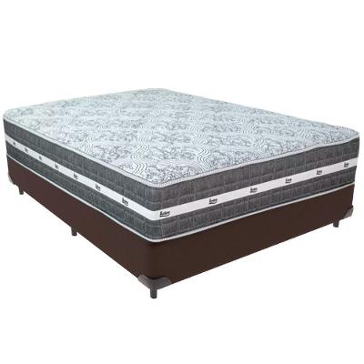 Cama Box Marrom E Colchão Black Graphite Molas Ensacadas Casal Anjos