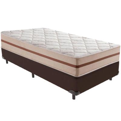 Cama Box Marrom E Colchão Classic 26 Cm Molas Ensacadas Solteiro Anjos