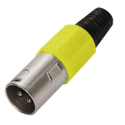 Conector Cannon De Microfone Macho Profissional Amarelo