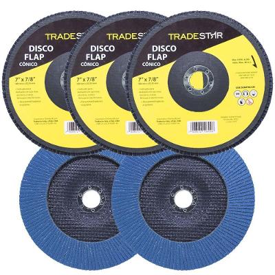 Kit Disco De Lixa Flap 7 Pol Grão 50 P/ Lixadeira 05 Un