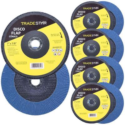 Kit Disco De Lixa Flap 7 Pol Grão 100 P/ Lixadeira 10 Un