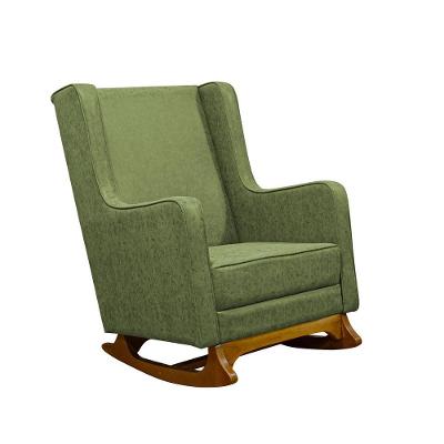 Poltrona De Amamentação Balanço Diana Com Puff boucle Verde