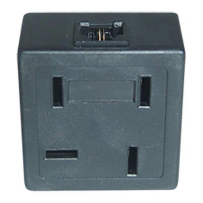 Plug Adaptador Duplo Fone- Fax- Modem Preto