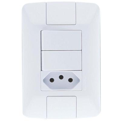 Conjunto 2 Interruptores Simples Aria 4 X 2250v/ 6a + 1 Tomada 2p + T250v/ 10a - Tramontina