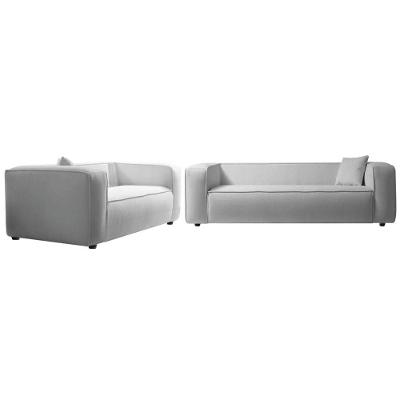 Kit Sofá 2 Lugares 160cm E Poltrona Decorativa Escritório Orgânico Cecília Linho - Amarena Móveis Cor Cinza Claro