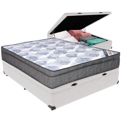 Cama Box Baú Branco E Colchão Iso Superpocket Molas Ensacadas Casal Ortobom