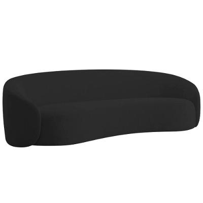 Sofá 3 Lugares 200cm Orgânico Luxo Recepção Amore Linho - Amarena Móveis Cor Preto