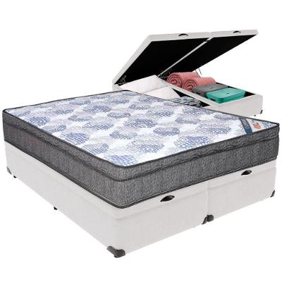 Cama Box Baú Branco E Colchão Iso Superpocket Molas Ensacadas Queen Ortobom