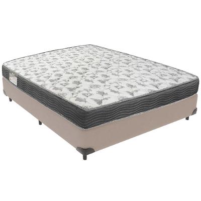 Cama Box Bege E Colchão Iso100 Espuma D33 Casal Ortobom