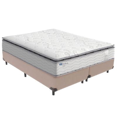 Cama Box Bege E Colchão Amsterdã Molas Ensacadas Queen Probel