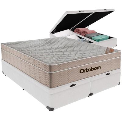 Cama Box Baú Branco E Colchão Airtech Springpocket Molas Ensacadas Queen Ortobom