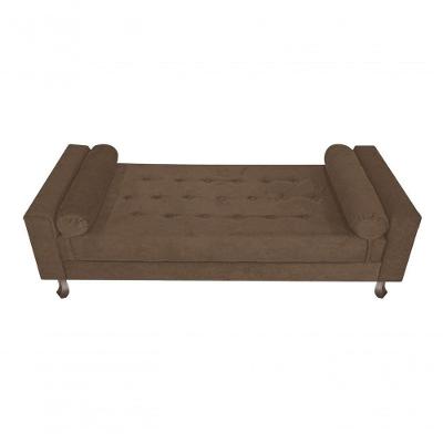 Recamier Baú Félix Solteiro 100cm Suede Rosê - Amarena Móveis Cor Marrom