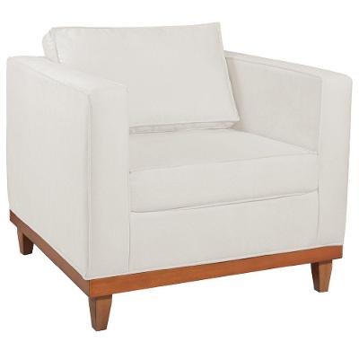 Poltrona Decorativa Europa Bouclé - Amarena Móveis Cor Branco