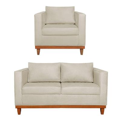 Kit Sofa 2 Lugares E Poltrona Europa Bouclé - Amarena Móveis Cor Bege