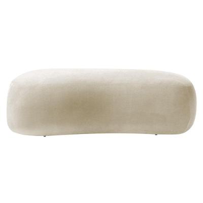 Puff Decorativo Itália 180cm Sala Escritorio Luxo Linho - Amarena Móveis Cor Bege