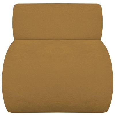 Poltrona Decorativa Orgânica Virgínia Bouclé Adj Decor Caramelo