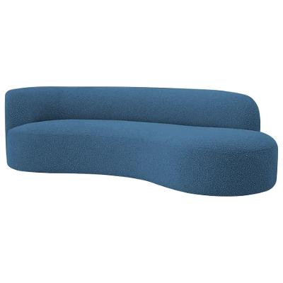 Divã Recamier Orgânico Tokyo 160cm Lado Direito Linho - Amarena Móveis Cor Azul Royal