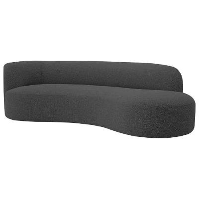 Divã Recamier Orgânico Tokyo 200cm Lado Direito Linho - Amarena Móveis Cor Cinza Escuro