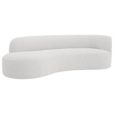 Divã Recamier Orgânico Tokyo 160cm Lado Esquerdo Bouclé - Amarena Móveis Cor Branco