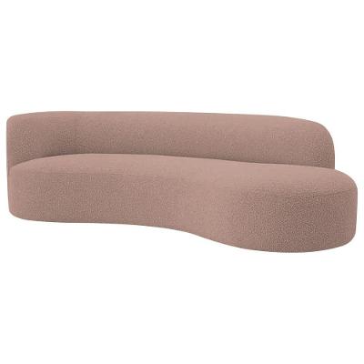 Divã Recamier Orgânico Tokyo 200cm Lado Direito Linho - Amarena Móveis Cor Rosê