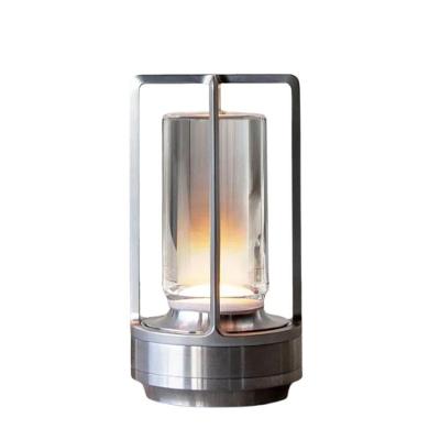 Luminária Led Mesa Recarregável Usb Alumínio Luxo Premium Prata