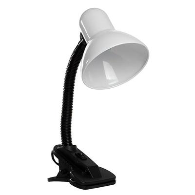Luminária De Mesa Com Presilha Articulada Branca Entrada E27 Bivolt Para Escritório