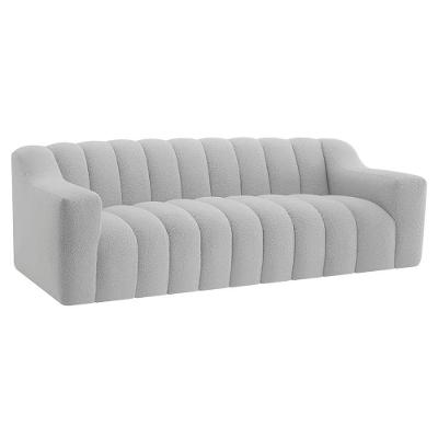 Sofá 2 Lugares Luxo Recepção Escritorio Sala Elegance 200cm Linho Cor Cinza Claro