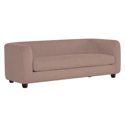 Sofá 3 Lugares Luxo Recepção Escritorio Sala Veneza 200cm Linho Cor Rosê
