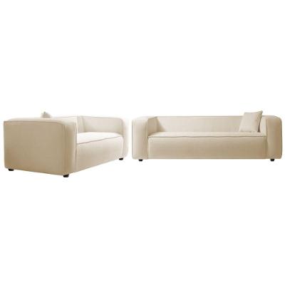 Kit Sofá 2 Lugares 160cm E Poltrona Cecília Bouclé Adj Decor Bege