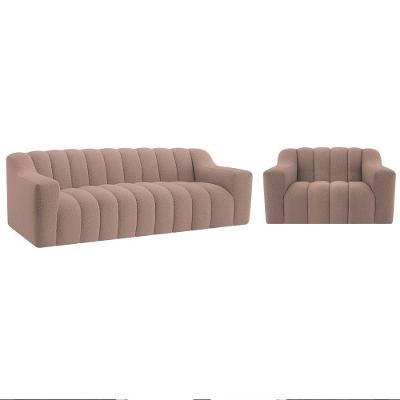 Kit 1 Sofá 150cm 2 Poltrona Luxo Recepção Sala Elegance Linho Cor Rosê