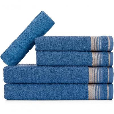 Jogo De Toalhas Luxury Soft Beka Banho + Rosto + 1 Piso Luxo Azul