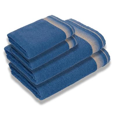 Jogo Com 4 Toalhas Luxury Soft Beka Banho + Rosto Luxo Azul