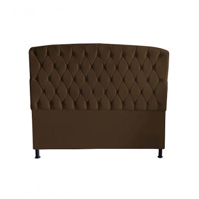 Kit Dubaí Cabeceira De Cama Box Casal E Recamier Baú Queen 160 Cm Suede Marrom Eli Móveis