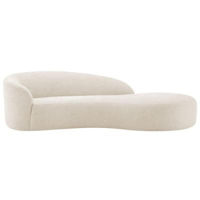 Divã Recamier Orgânico França 140cm Lado Direito Bouclé Cor Cinza