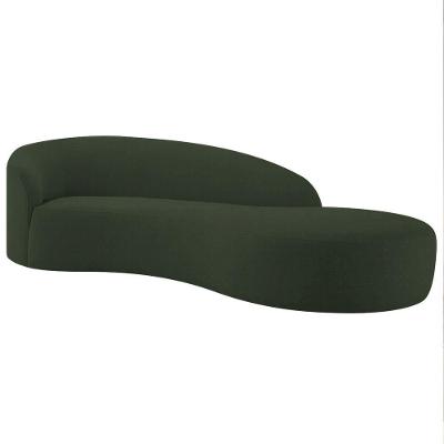 Divã Recamier Orgânico França 140cm Lado Direito Linho - Amarena Moveis Cor Verde