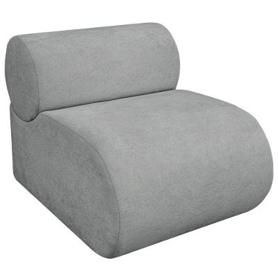 Poltrona Decorativa Orgânica Escritório Recepção Sala Virgínia Bouclé - Amarena Móveis Cor Cinza