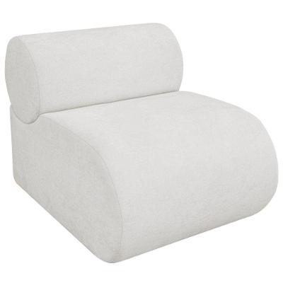 Poltrona Decorativa Orgânica Escritório Recepção Sala Virgínia Bouclé - Amarena Móveis Cor Branco