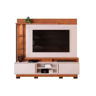 Home p/ TV até 70 Polegadas Martino c/ Prateleira Nichos e Pés 200x190cm Cedro/Bali - DJ Móveis