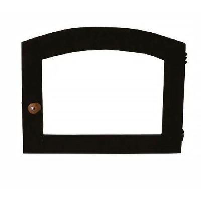 Porta Forno Ferro Fundido Vidro Batoque Madeira 42x40cm